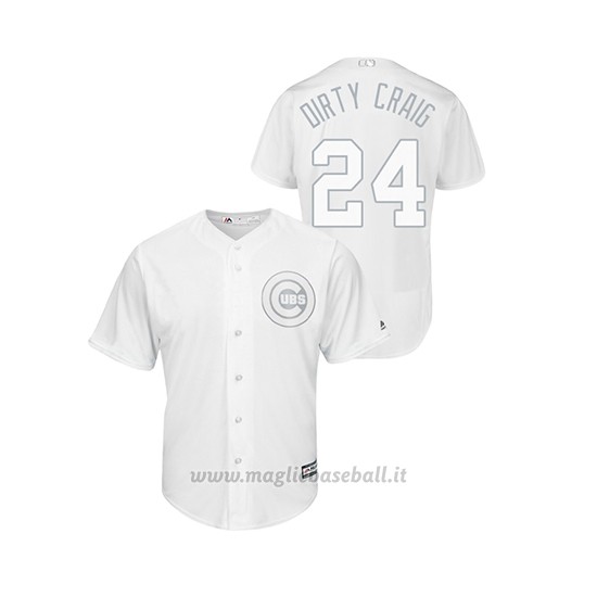 Maglia Baseball Hombre Chicago Cubs 24 Craig Kimbrel 2019 Players Weekend Dirty Craig Replica Bianco